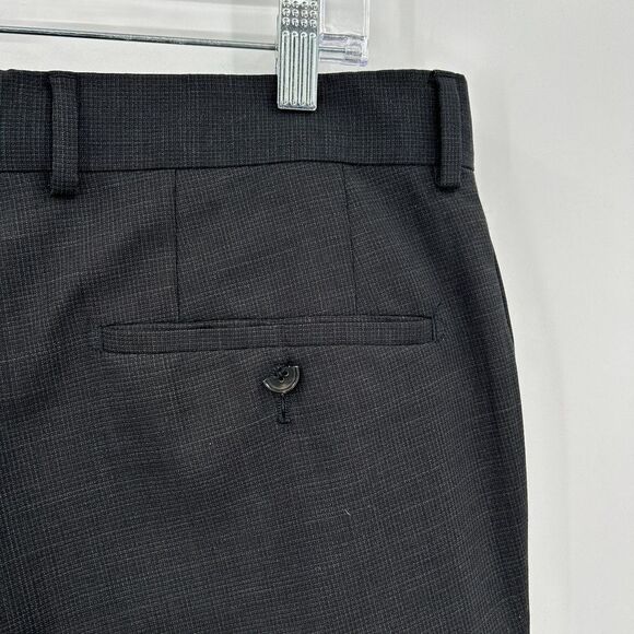 HUGO BOSS Men's 100% Wool Charcoal Gray Straight Leg Trouser Dress Pants Size 36 - Picture 5 of 8